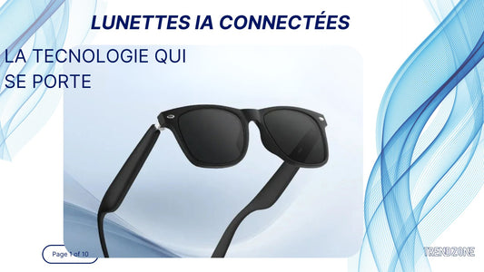 Lunettes IA Connectées - Traduction, Appels, Caméra & Assistant Vocal