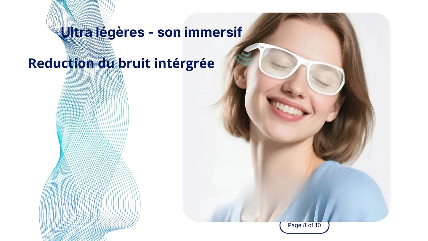 Lunettes IA Connectées - Traduction, Appels, Caméra & Assistant Vocal
