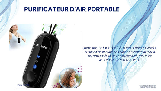 Purificateur d'Air Portable - Portez la Pureté Partout avec Vous