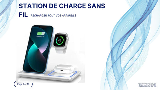 Station de Charge Sans Fil Rapide - Rechargez Tous Vos Appareils