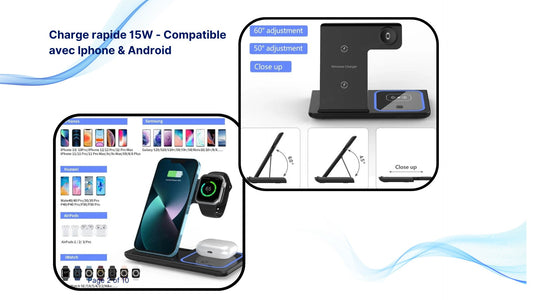 Station de Charge Sans Fil Rapide - Rechargez Tous Vos Appareils