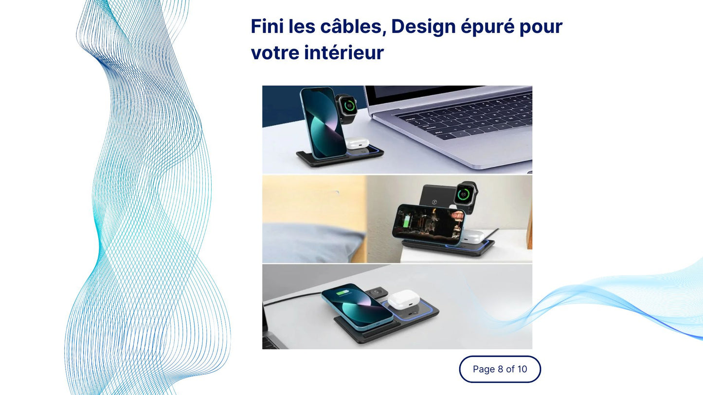 Station de Charge Sans Fil Rapide - Rechargez Tous Vos Appareils