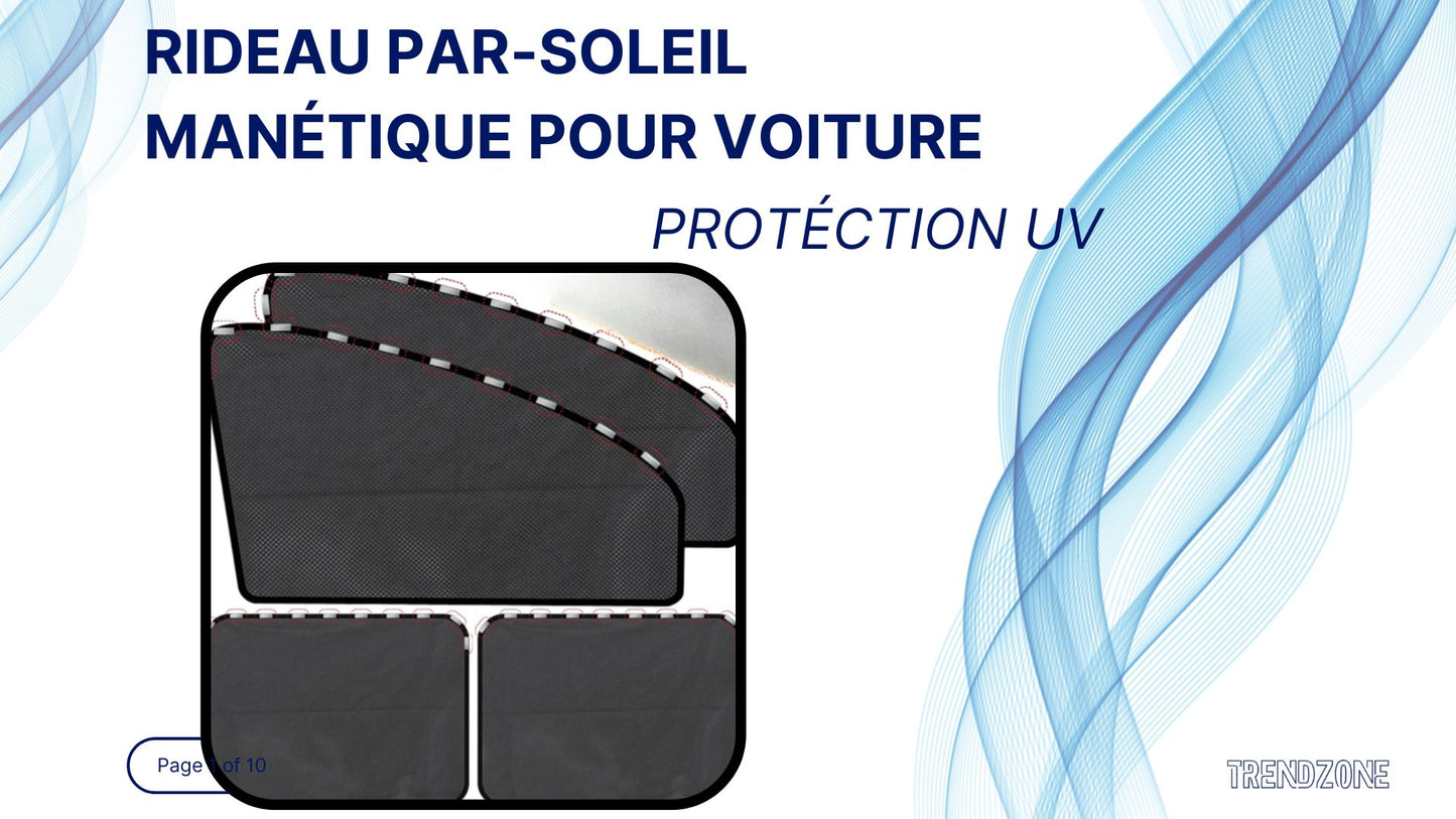 Rideau par soleil magnetique pour voiture - pack 4 Pieces